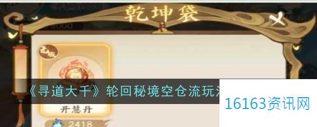 寻道大千轮回秘境空仓流玩法指的是什么